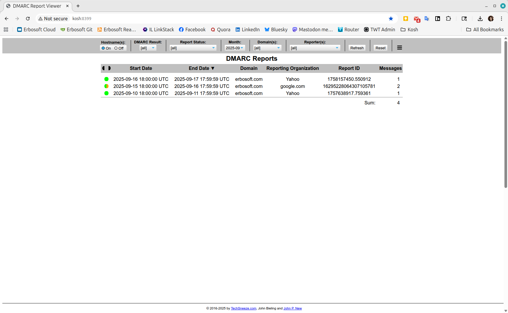 Sample of a DMARC report